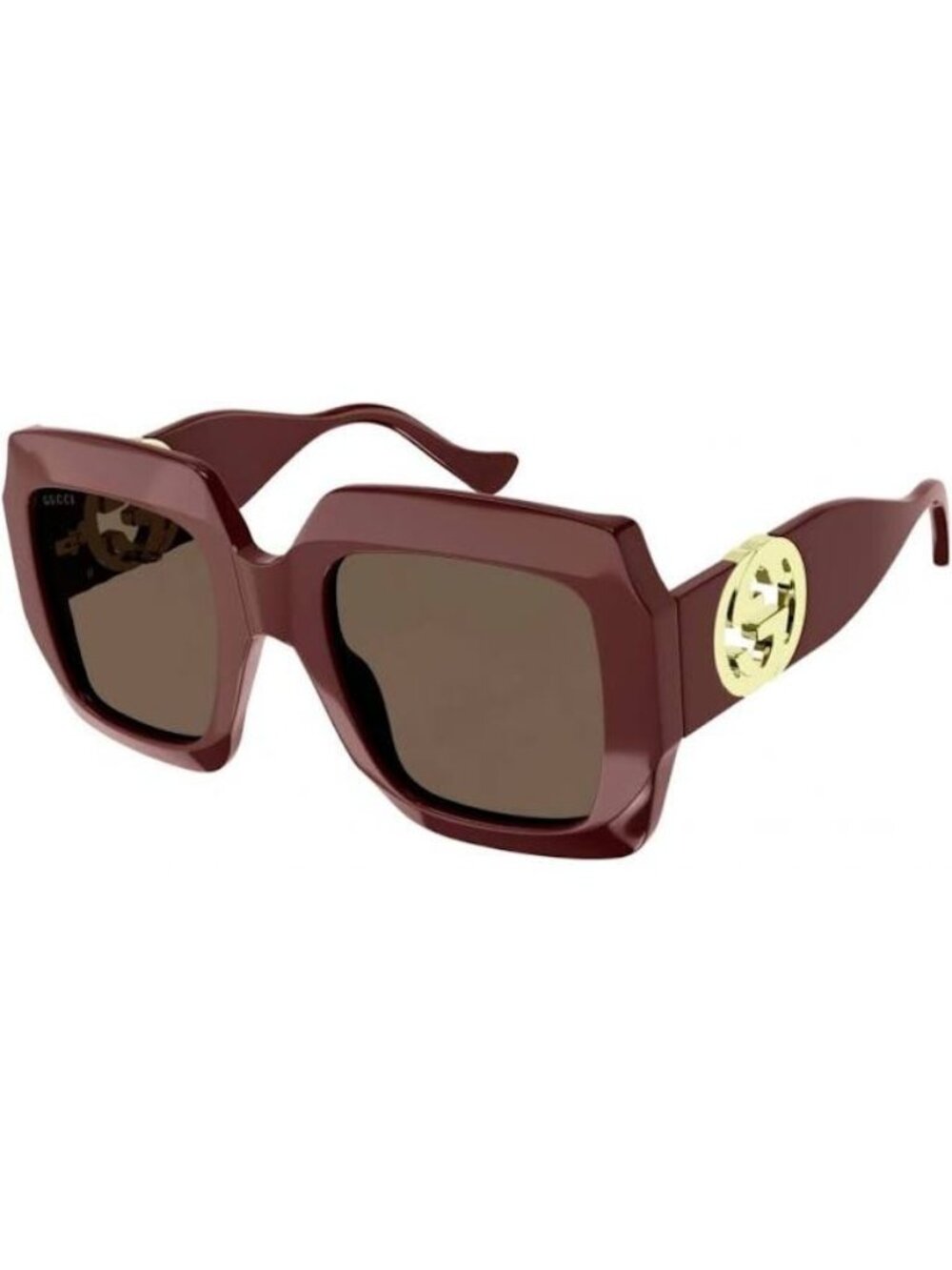 NWT Gucci GG1022S 002 Burgundi Square Women Sunglasses Authentic